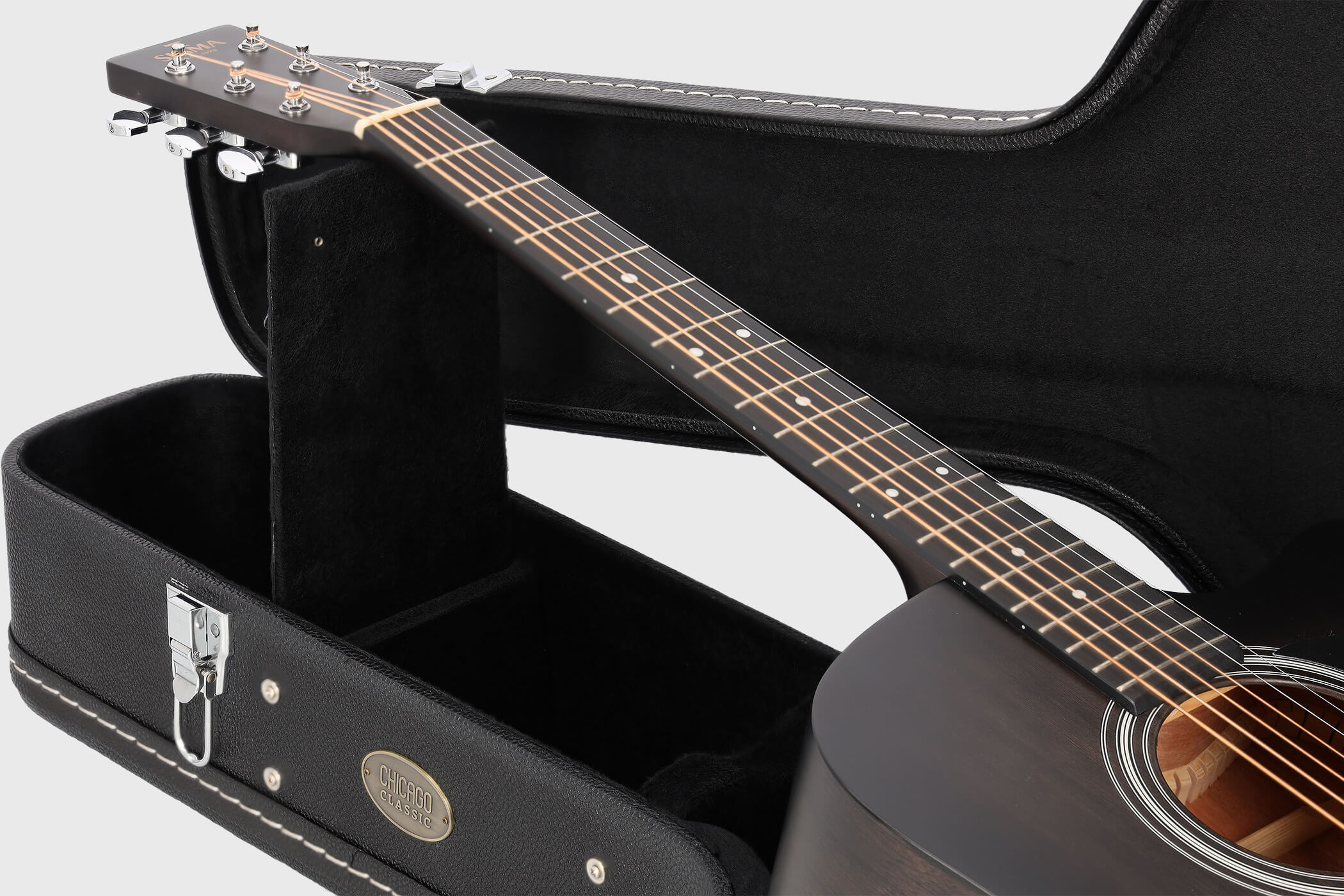 Image of Chicago classic koffer klassikgitarre schwarz 10 grau 2100x1400