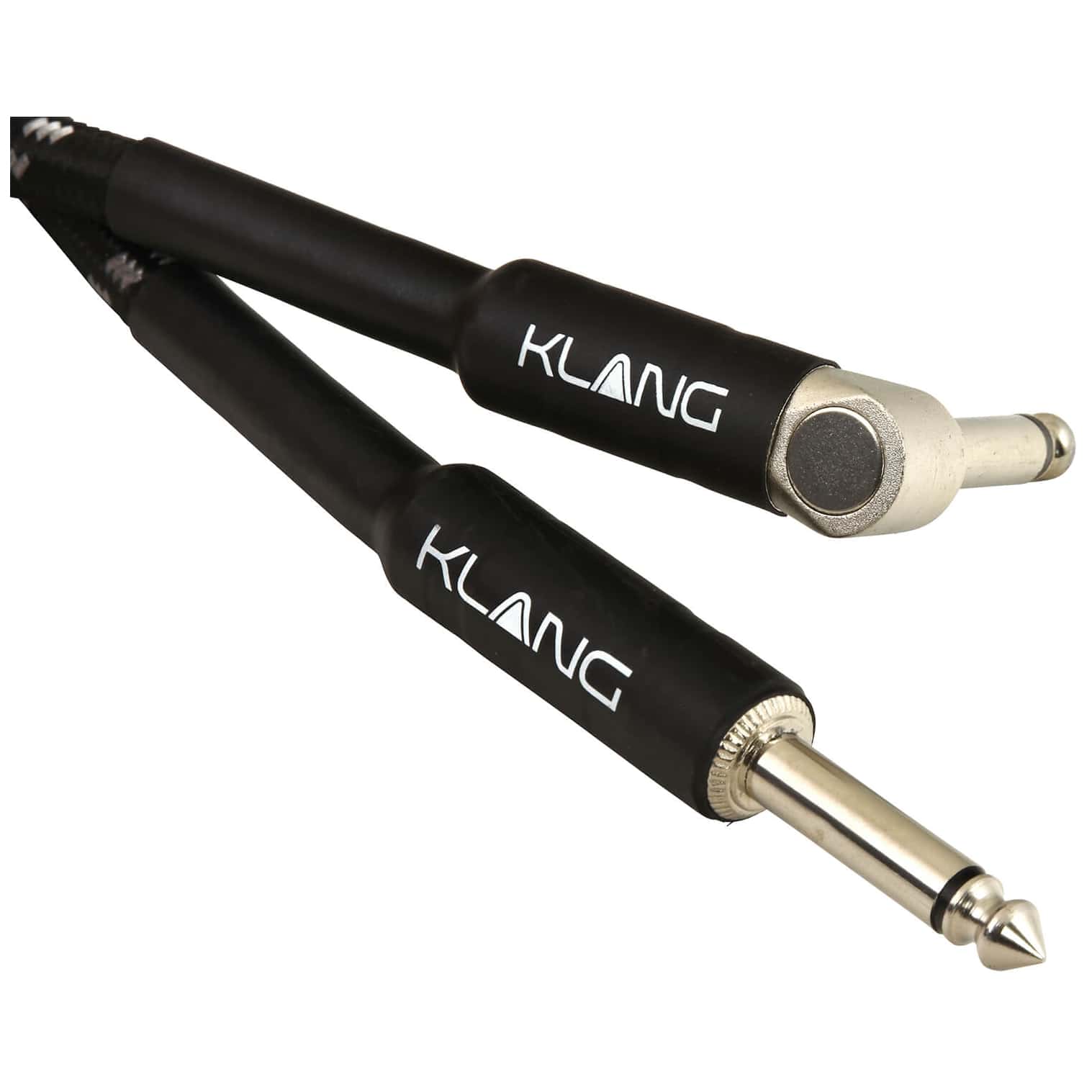 Klang - Klang Instrumentenkabel TWEED Black 6,3mm Klinke, gewinkelt mono - 6,3mm Klinke, mono, 6,0 Meter - 1