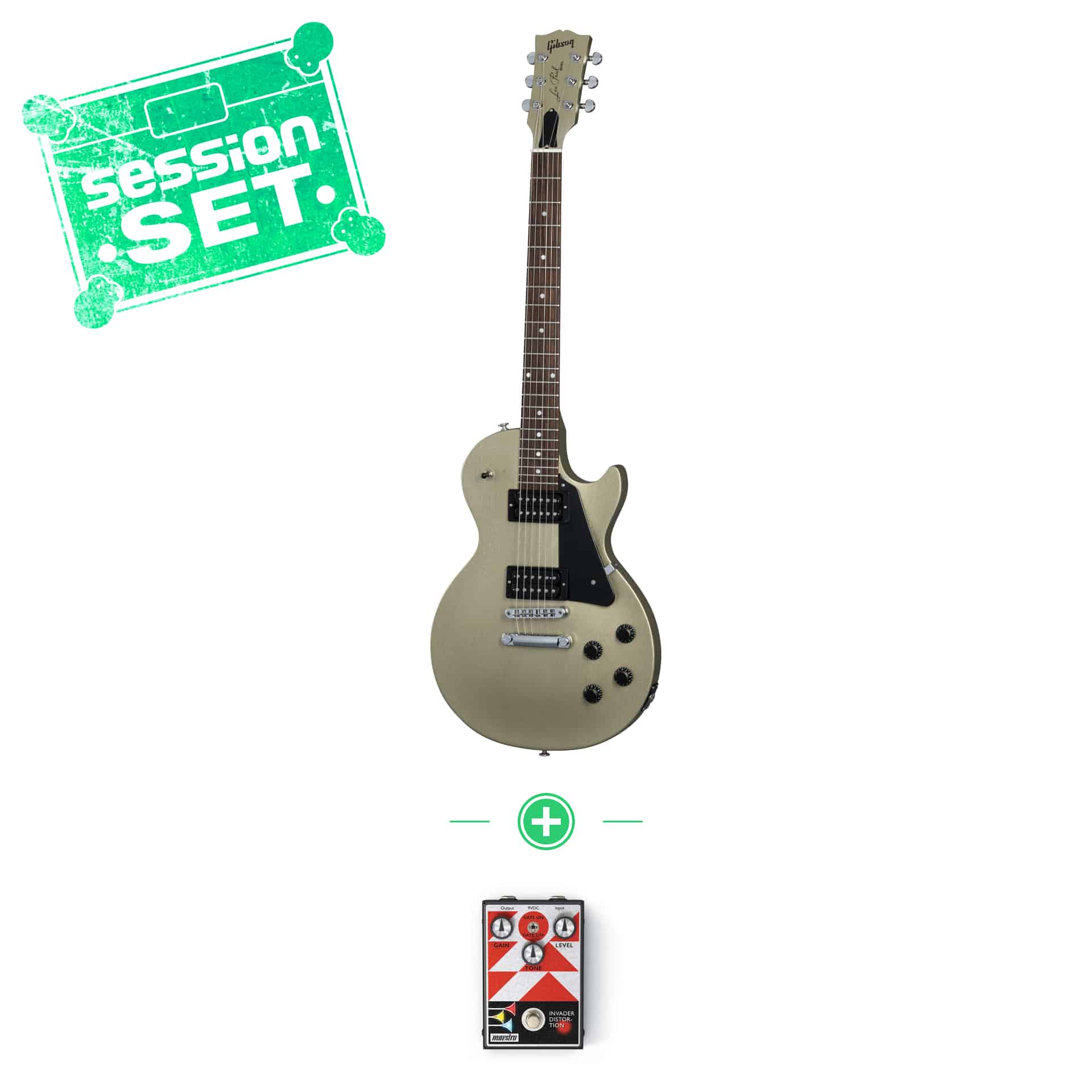 gibson les paul modern lite gold mist satin e gitarren set mit maestro invader pedal 70001089 1