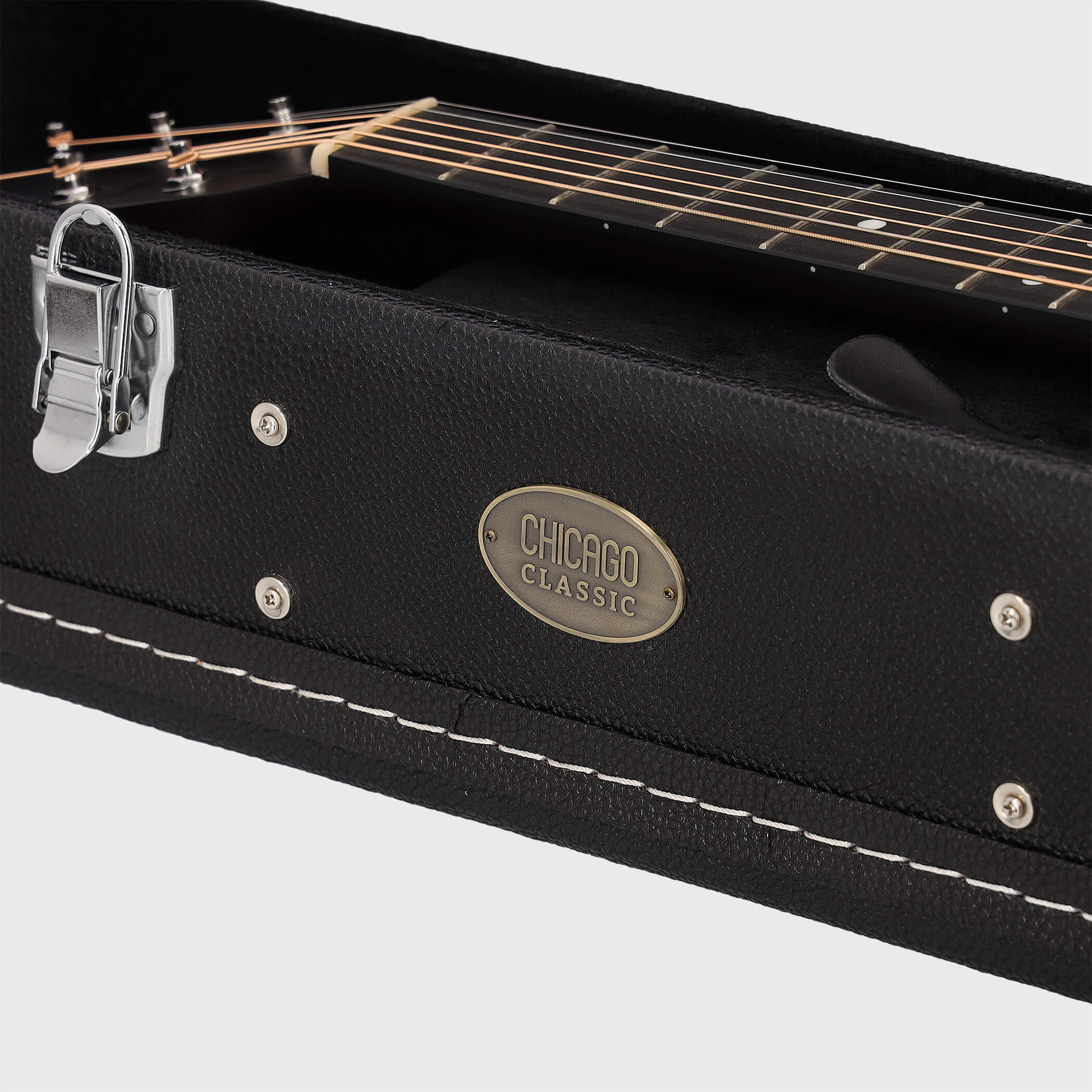 Image of Chicago classic holzkoffer dreadnought schwarz 6 grau 2100