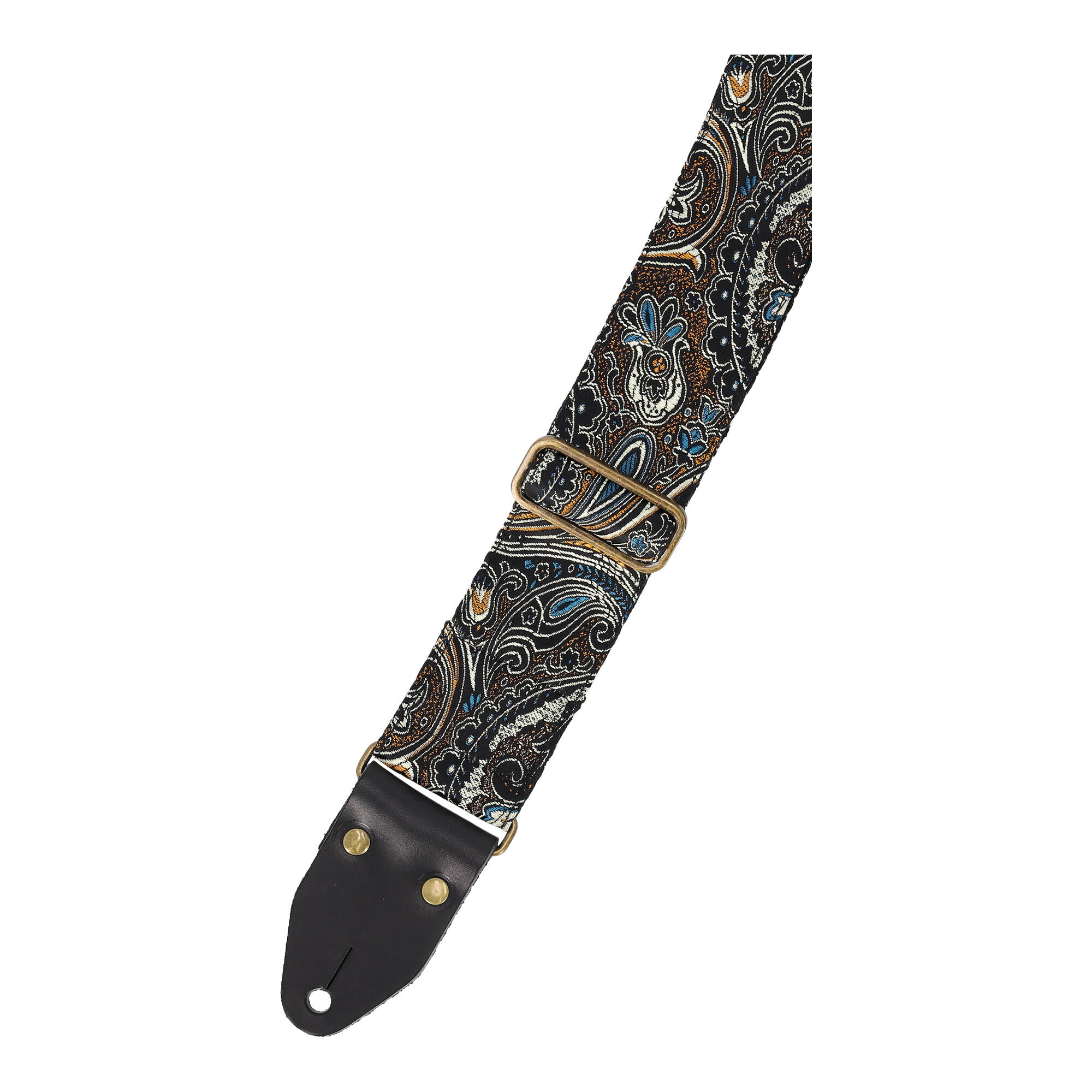 Image of Steyner straps gepolsterter gitarrengurt  indian nights messing schwarz 3