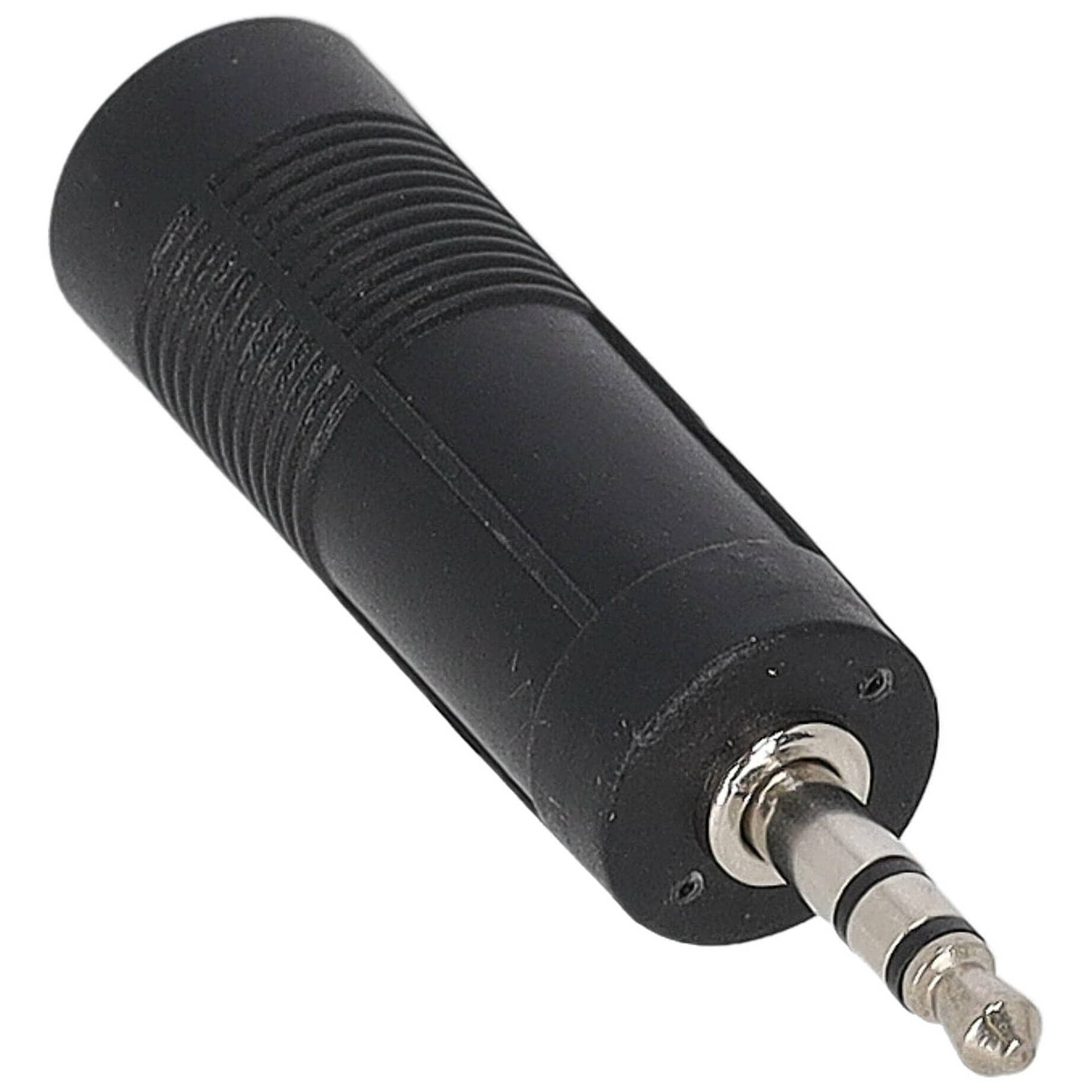 Klang Adapter Klinkenstecker 3,5 mm auf Klinkenbuchse 6,3 mm Stereo Plastik