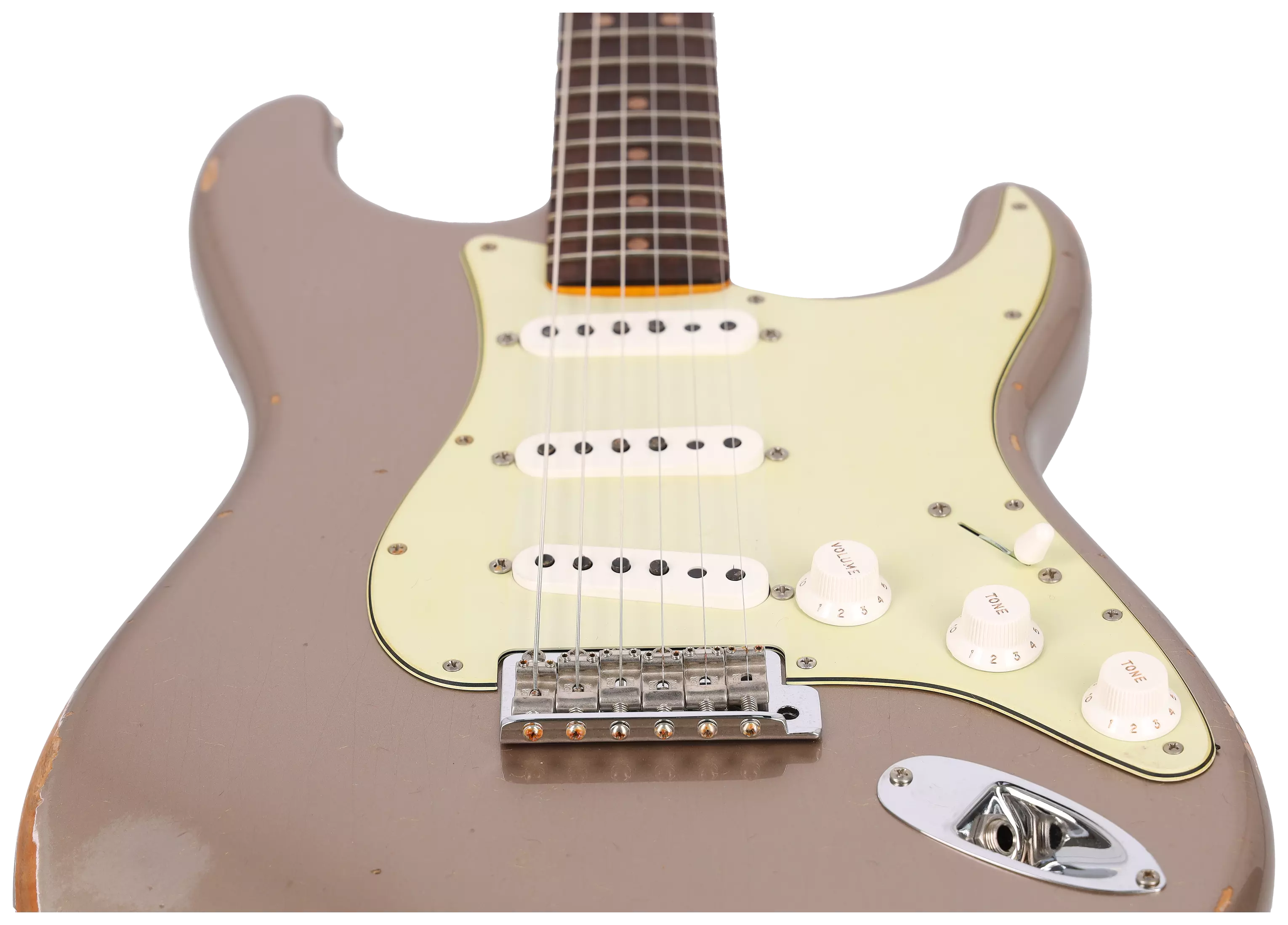 Fender Custom Shop 1963 Stratocaster Relic Aged Shoreline Gold Metallic 4