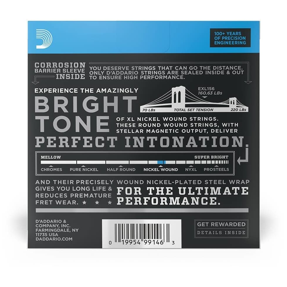 D’Addario - D’Addario EXL156 - XL Electric Bass Fender VI Nickel Wound 024-084 - 1