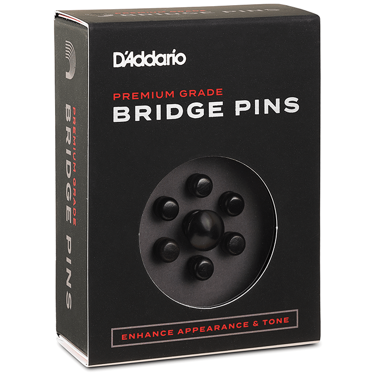 D’Addario PWPS1 Bridge-Pins mit Gurtknopf Ebenholz 1
