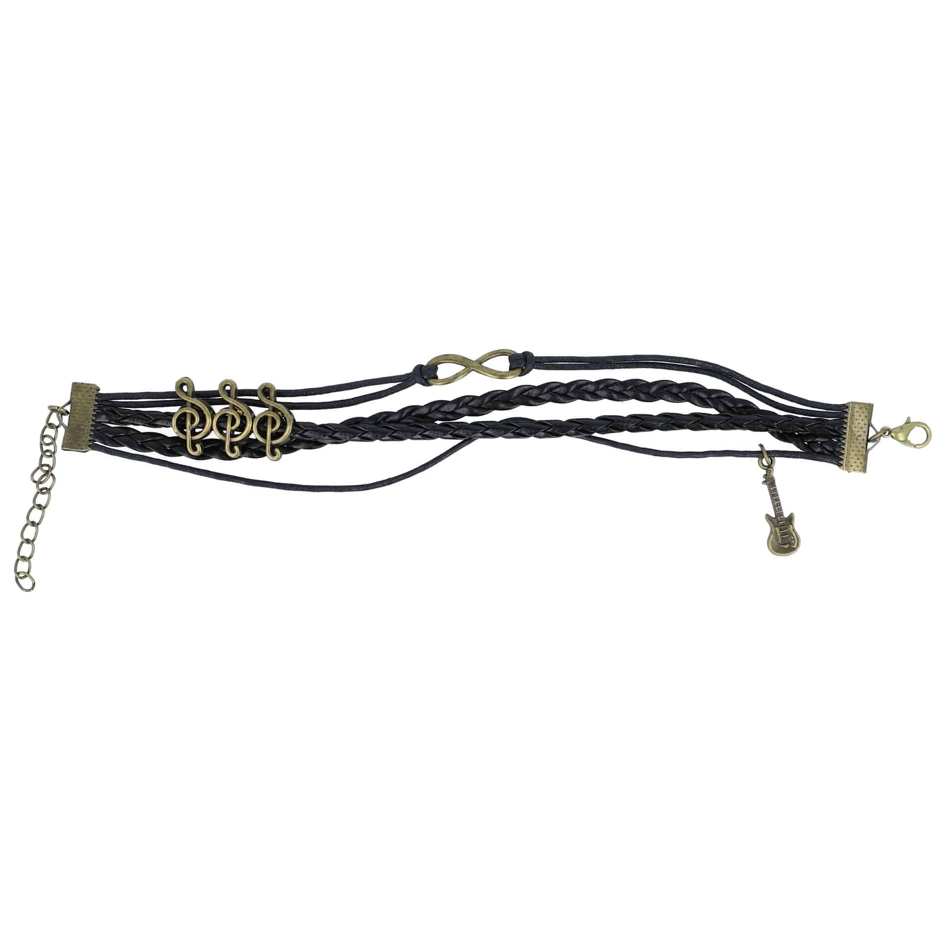Musikboutique Kübler Bracelet - Treble Clef & Guitar, black 1