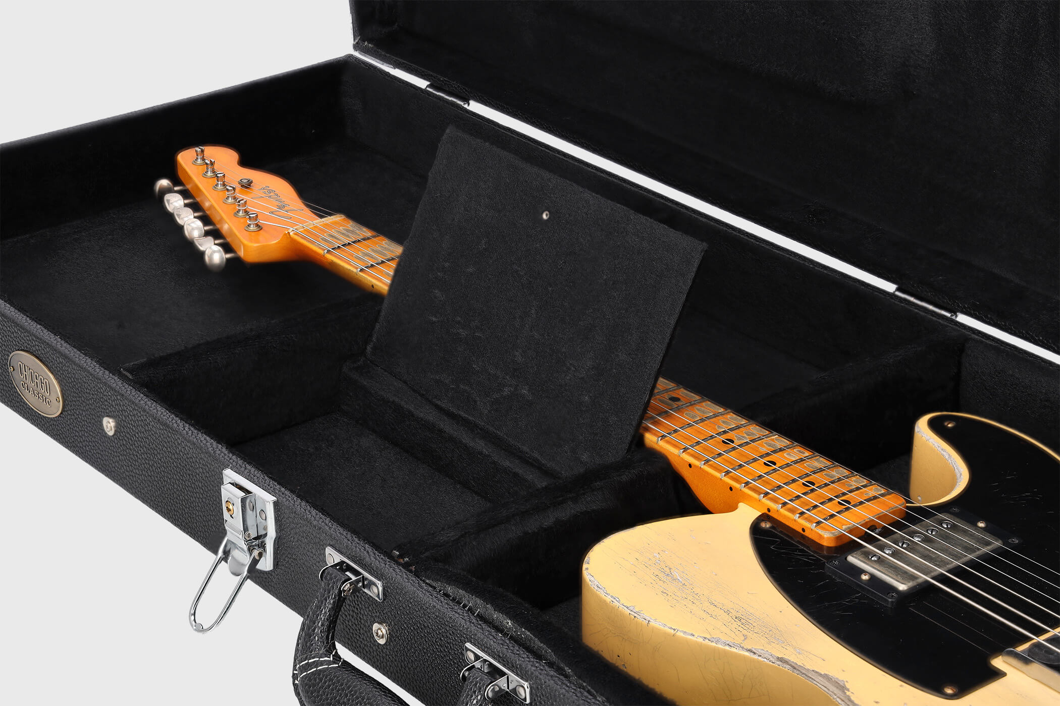 Image of Chicago classic e gitarre rechteckkoffer large schwarz 8 grau 2100x1400