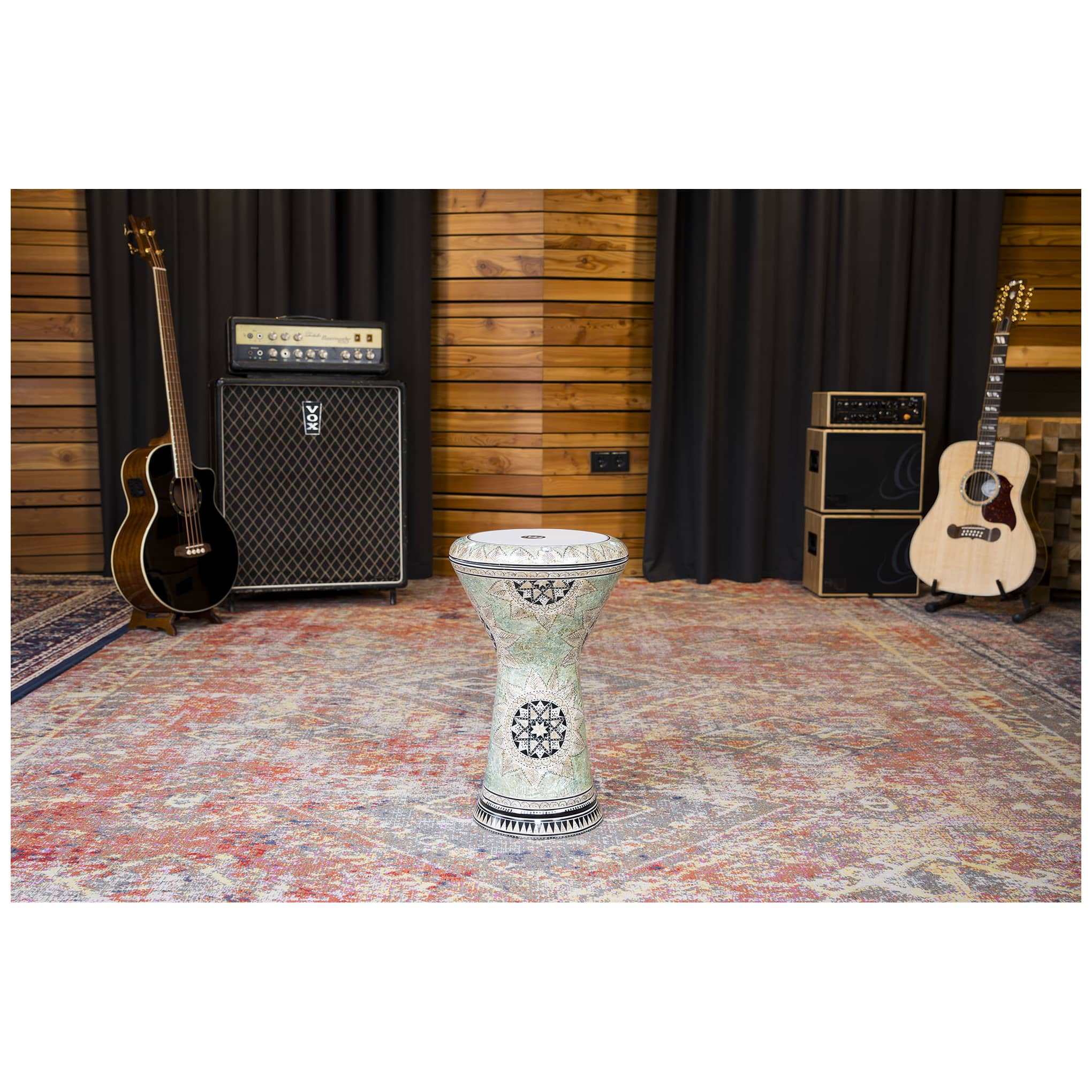 Meinl Percussion AEED4 - Doumbek 9", White Pearl, Mosaik Queen 6