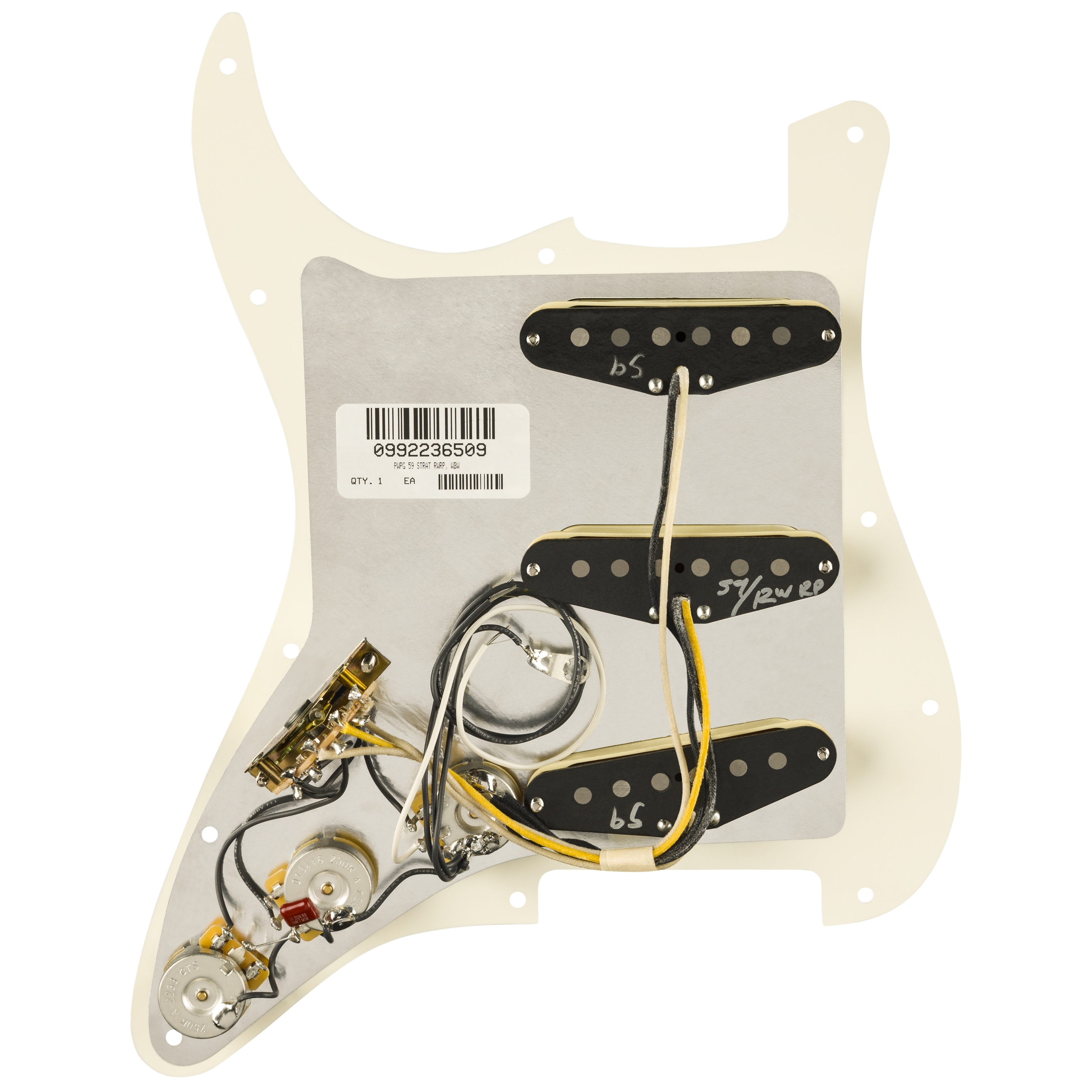 Fender Pre Wired Pickguard Set Pure Vintage 59 Parchement 1