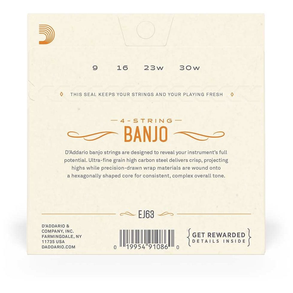 D’Addario - D’Addario EJ63 - Tenor Banjo Nickel Plated Steel 009-030 - 2