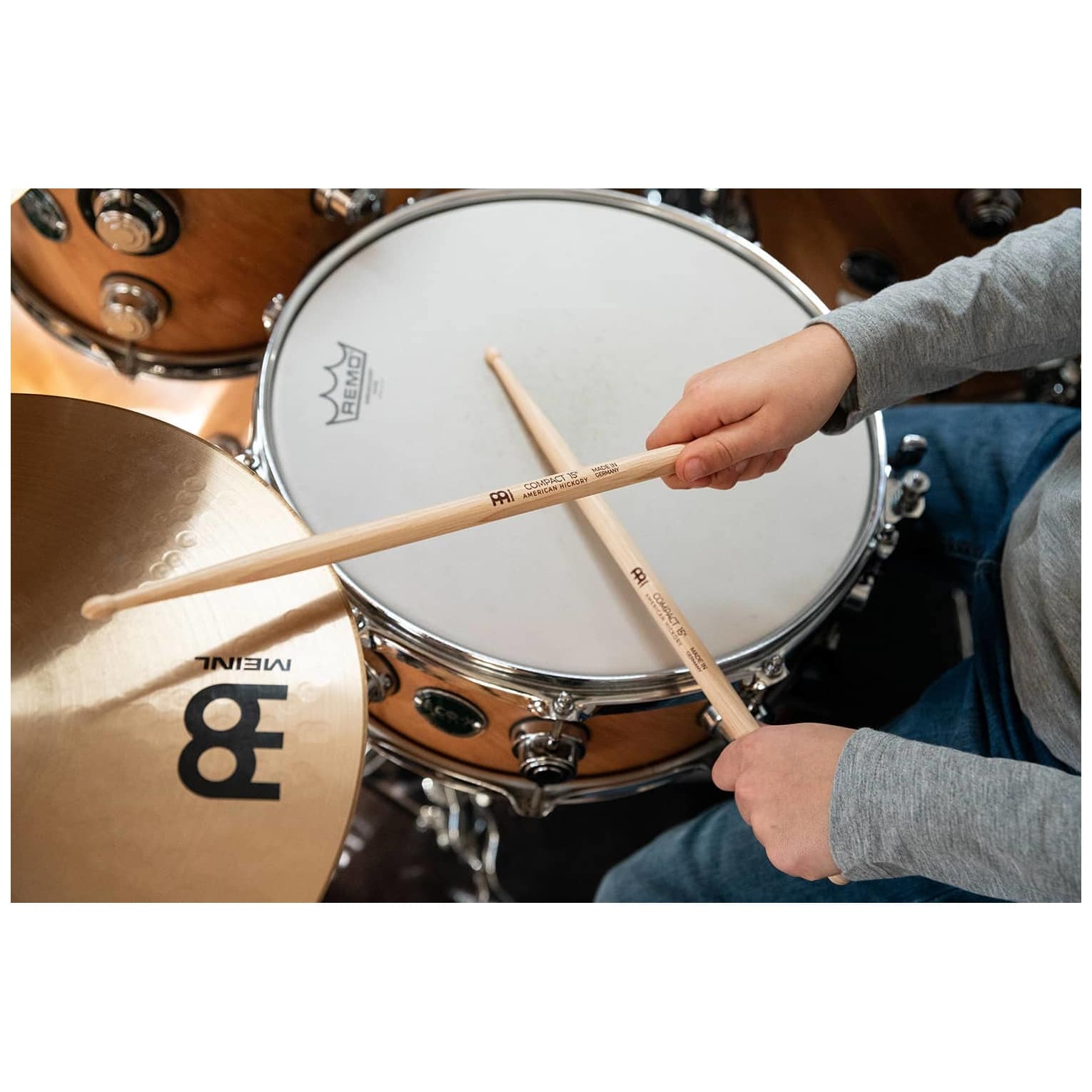 Meinl Stick Brush - Meinl Stick Brush Compact 15 Drumstick American Hickory - 11