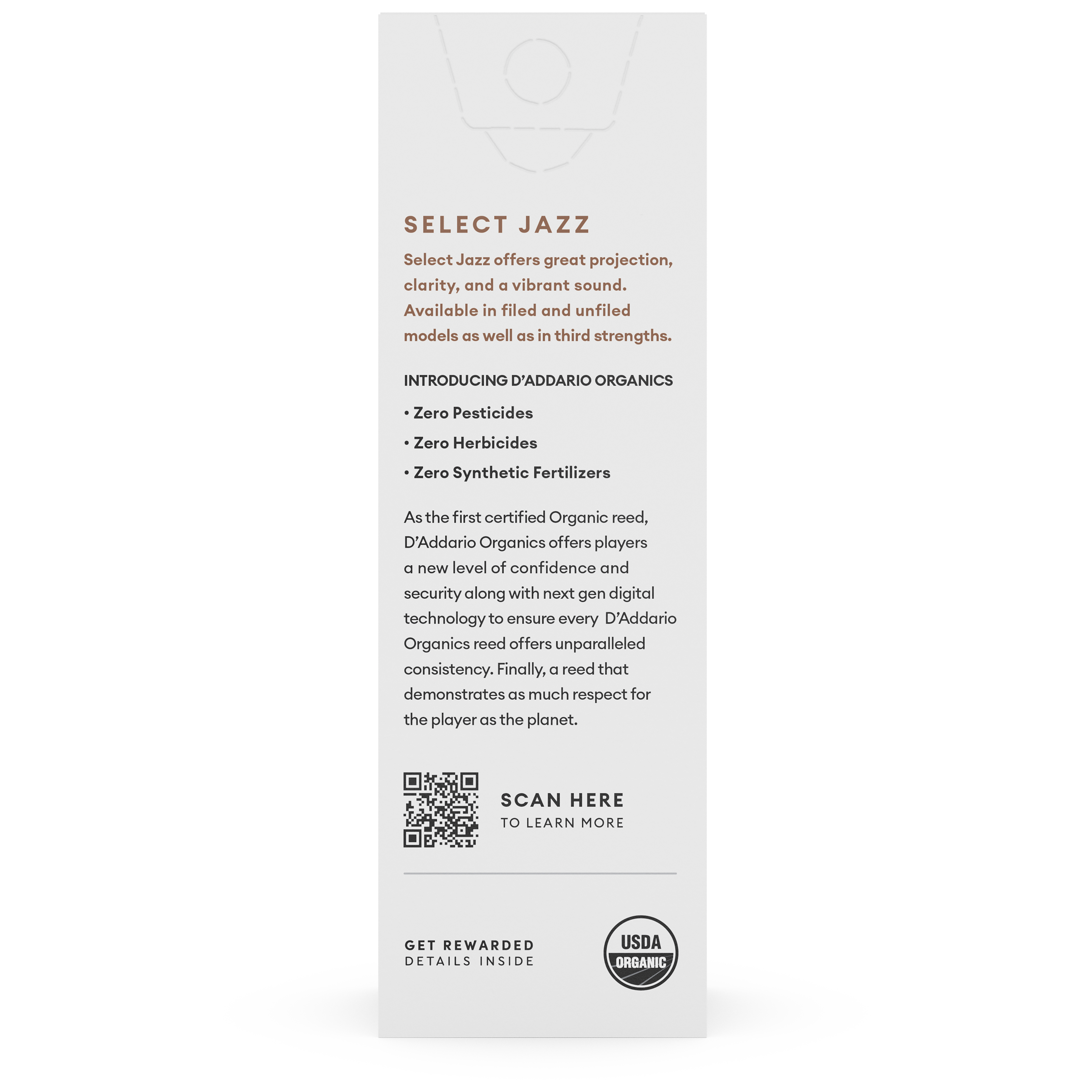 D’Addario Woodwinds Organic Select Jazz Unfiled - Bariton Saxophone 2S - 5er Pack 2