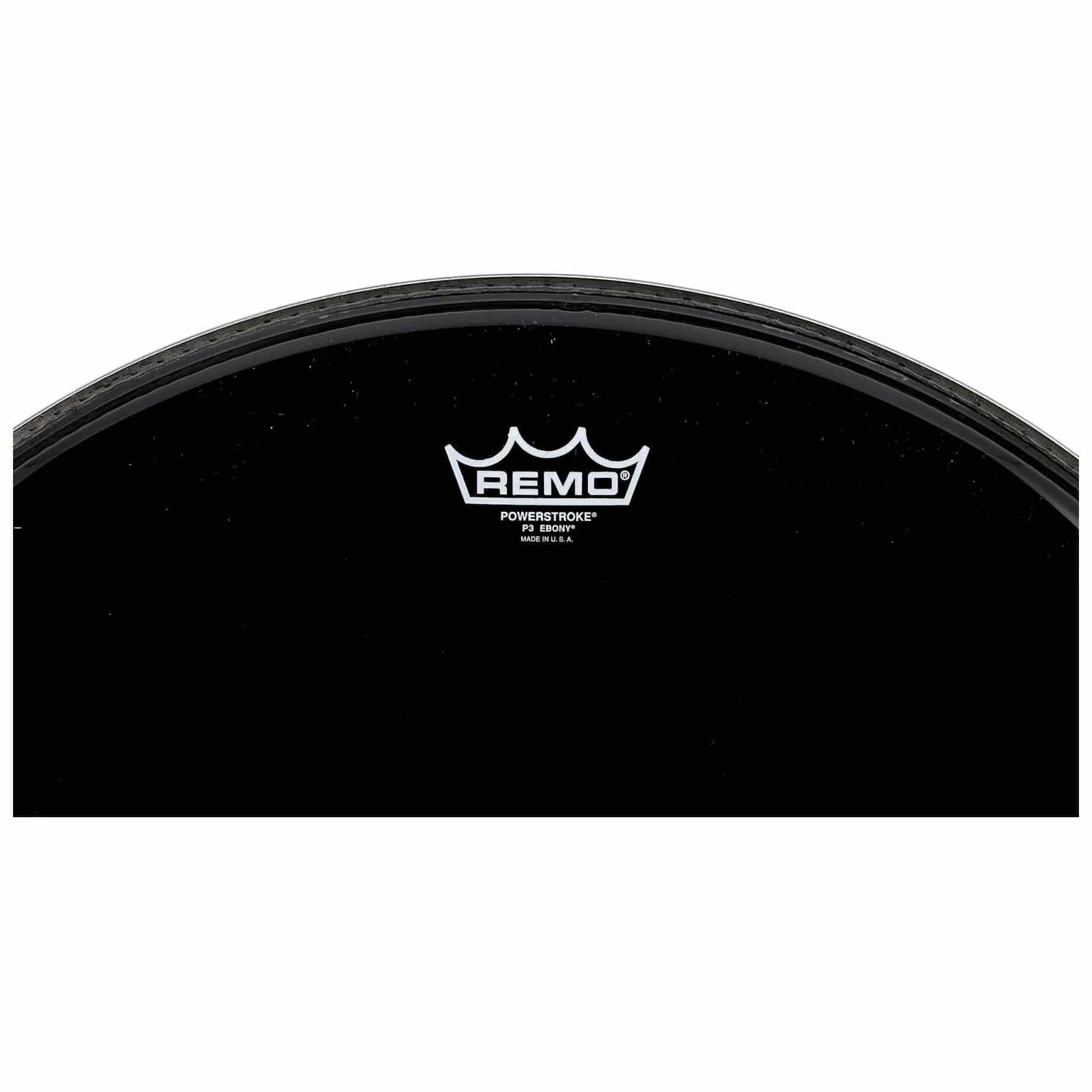 Remo Powerstroke 3 - Bass Drum Fell - 22 Zoll  - Ebony mit Loch 2