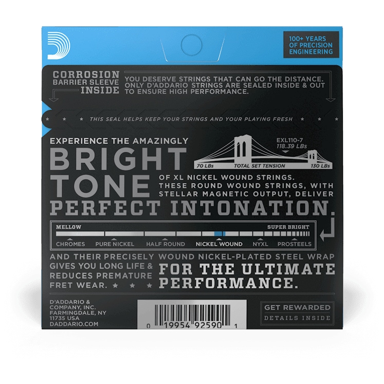 D’Addario - D’Addario EXL110-7 - XL 7-String Electric Nickel Wound 010-059 - 1