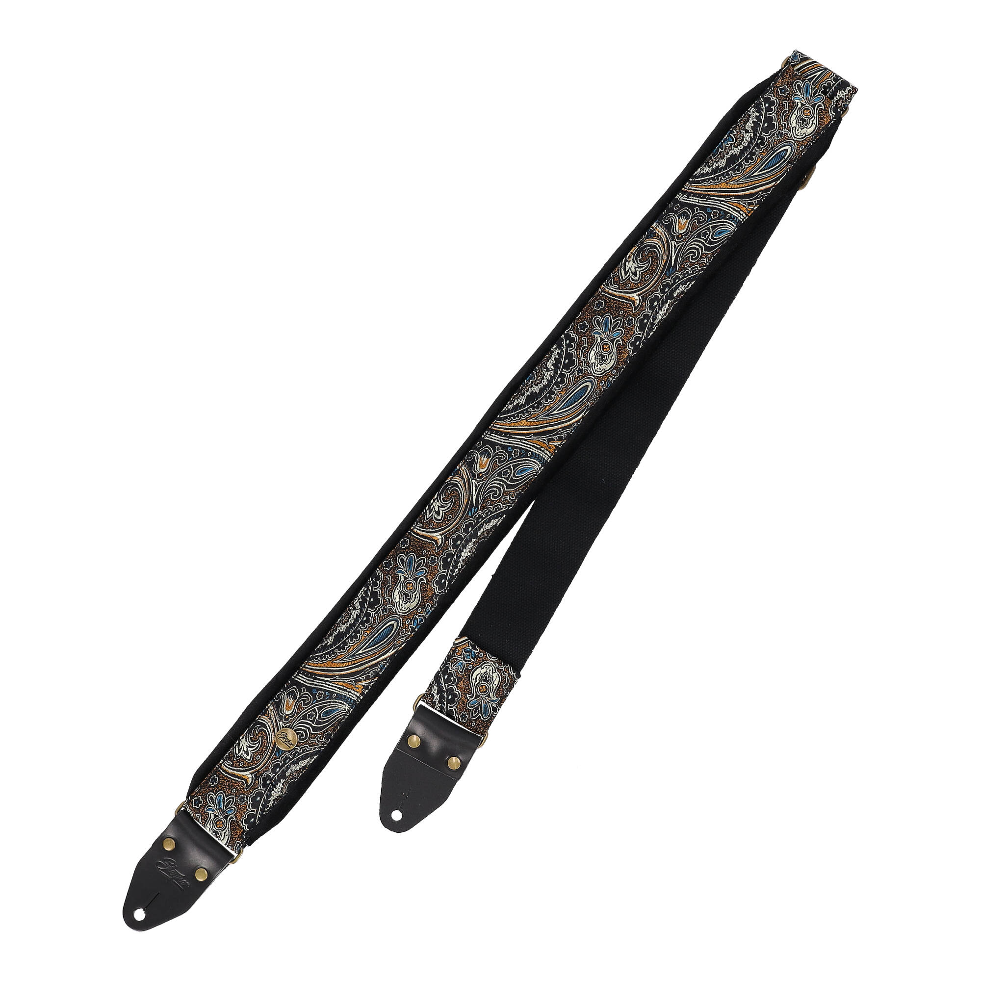 Image of Steyner straps gepolsterter gitarrengurt  indian nights messing schwarz 2