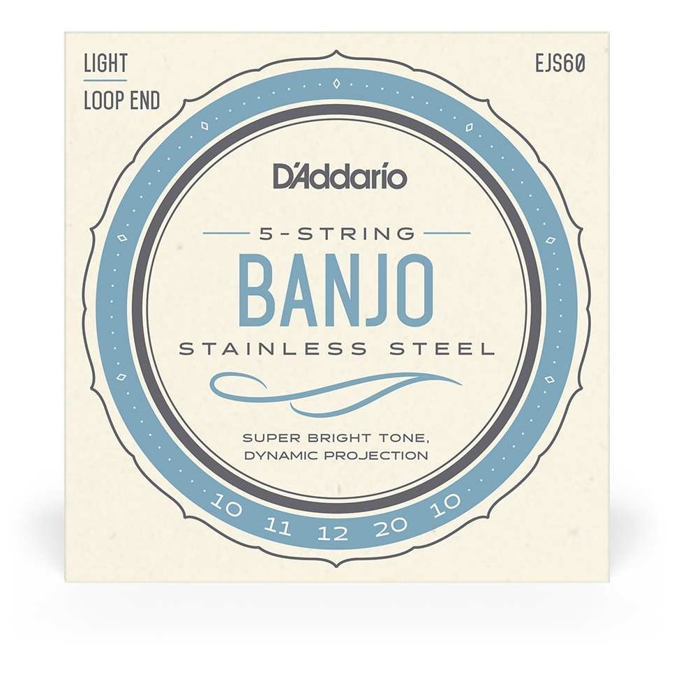 D’Addario - D’Addario EJS60 - 5-String Banjo Stainless Steel 009-020