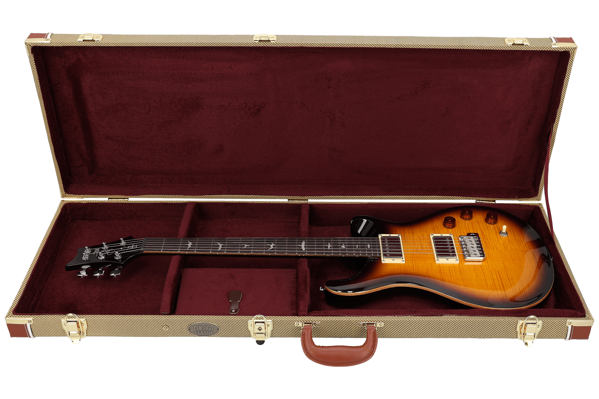 Image of Chicago classic e gitarren koffer tweed yellow 3 2100x1400