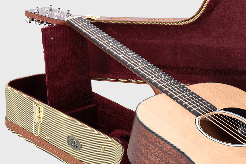 Image of Chicago classic holzkoffer dreadnought tweed 10 grau 1050x700