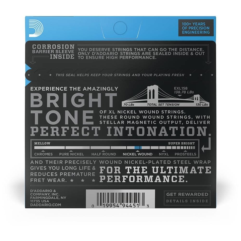 Image of D’addario exl158  xl electric bariton nickel wound  013 062 10001263 1