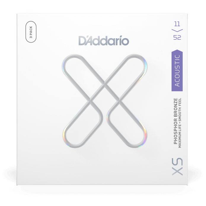 D’Addario XSAPB1152-3P - XS Acoustic Phosphor Bronze Custom Light | 011-052 - 3-Pack