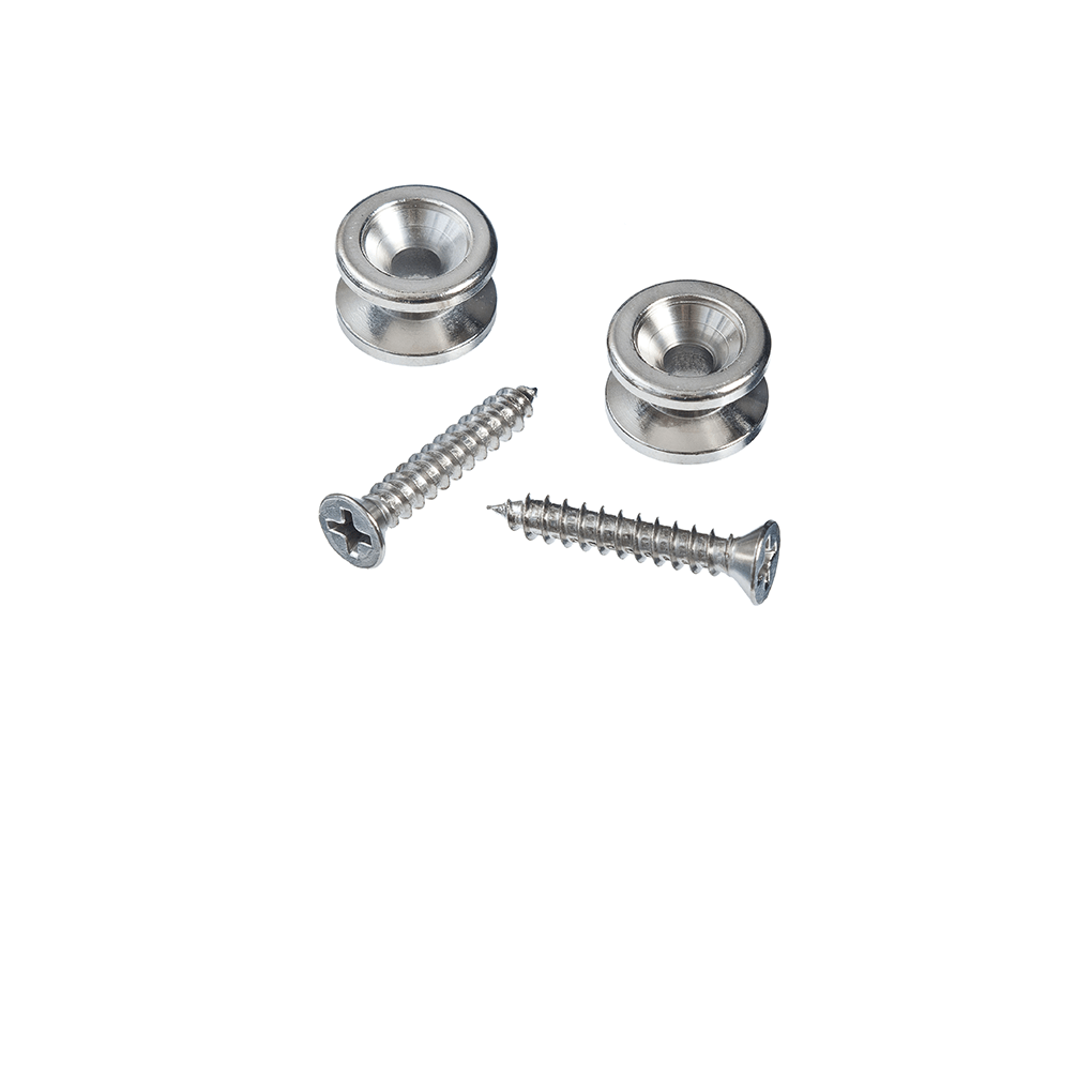 D’Addario PWEP202 Gurtknöpfe reines Messing - Chrom (Paar)