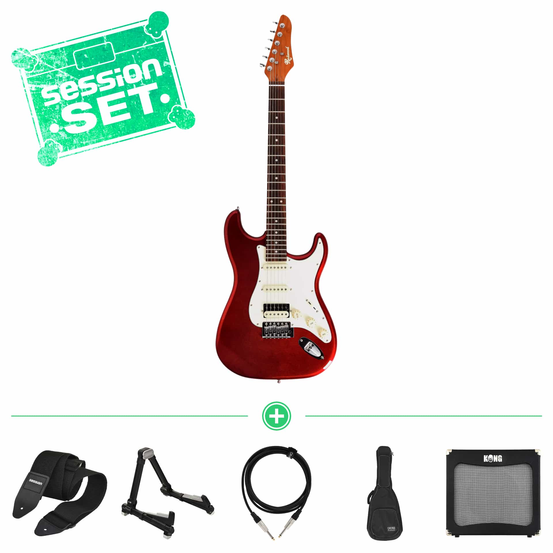 redwood standard s style rw rst hss car e gitarren set mit gigbag  verstaerker   zubehoer 70000967 1