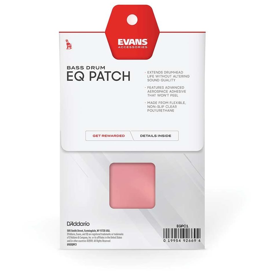Evans - Evans EQPC1 - Evans EQ Single Pedal Patch - Clear Plastic - 3