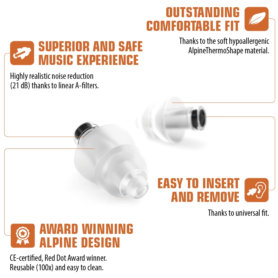 Alpine Hearing Protection PartyPlug Pro Natural - Earplugs 7