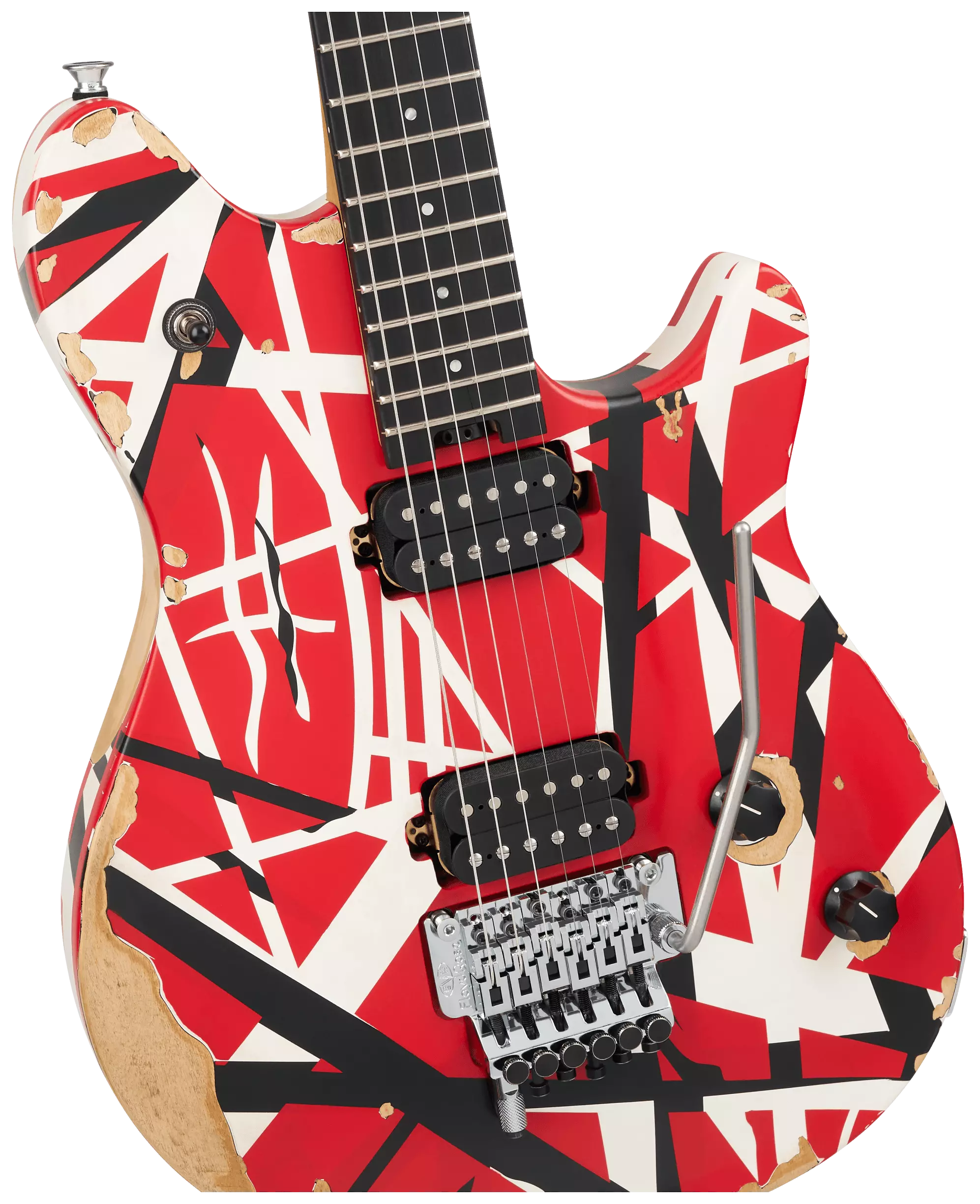 EVH LTD Wolfgang Special Striped Series EB Red Black and White Aged 3