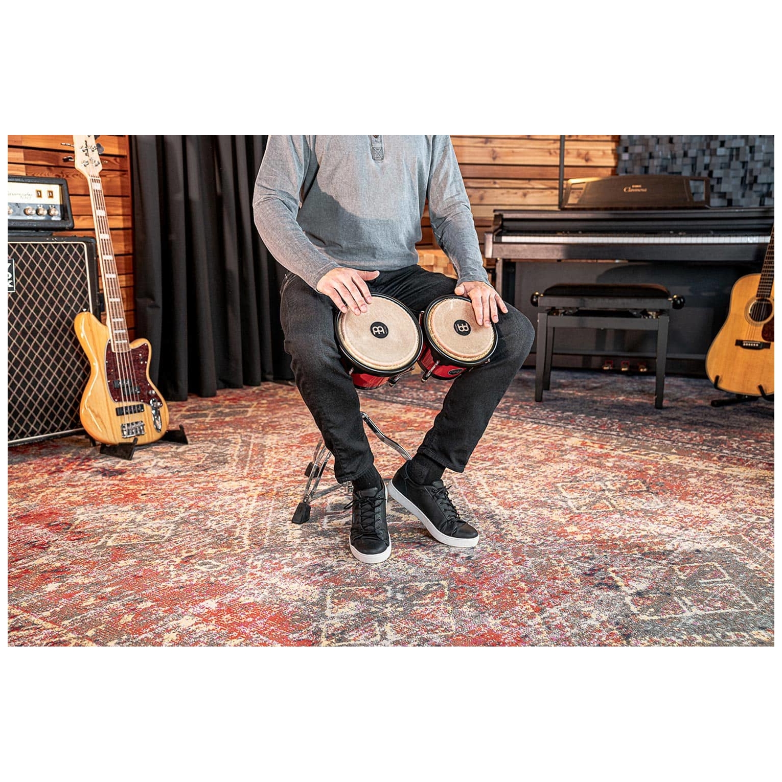 Meinl Percussion - Meinl Percussion HB50R Journey Series Bongo, Red - 7