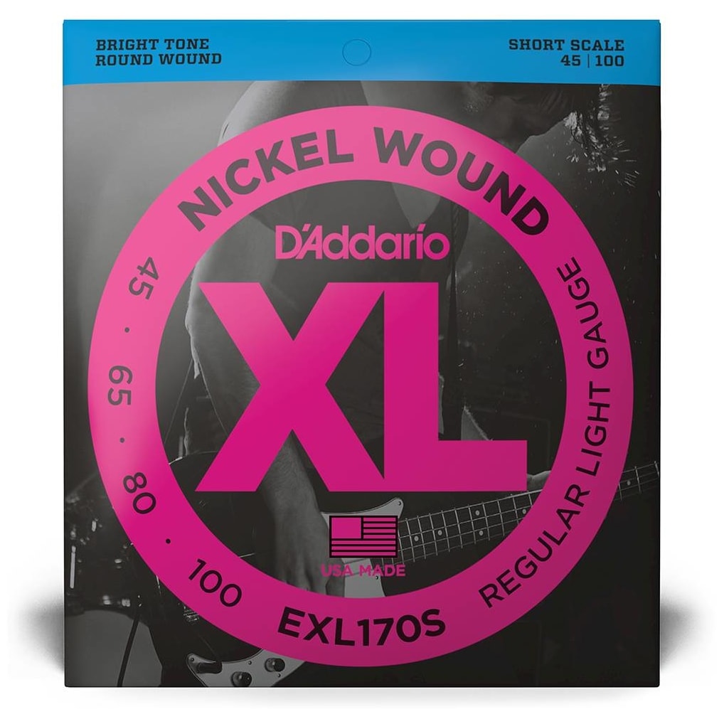 D’Addario - D’Addario EXL170S - XL Bass Nickel Would, Short Scale 45-100