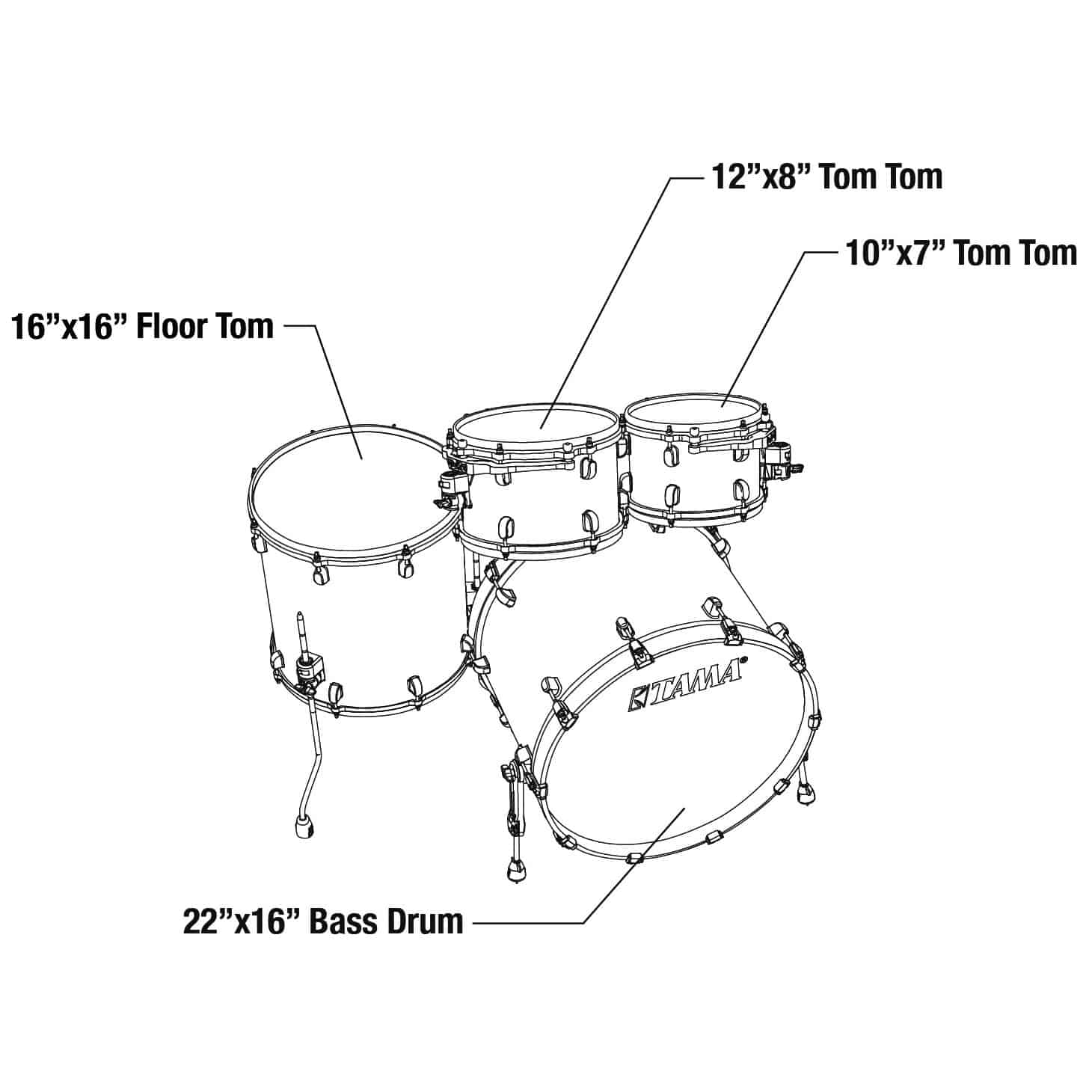 Tama MR42TZS-TQP Starclassic Maple Shell Kit 4 teilig - Turquoise Pearl/Chrom Hardware 7