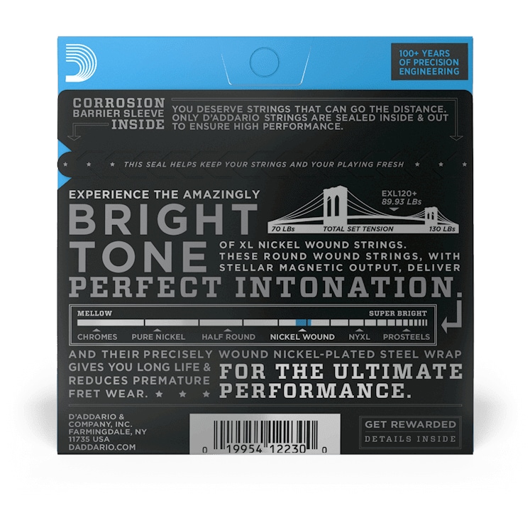 D’Addario - D’Addario EXL120+ - XL Electric Nickel Wound 009.5-044 - 1