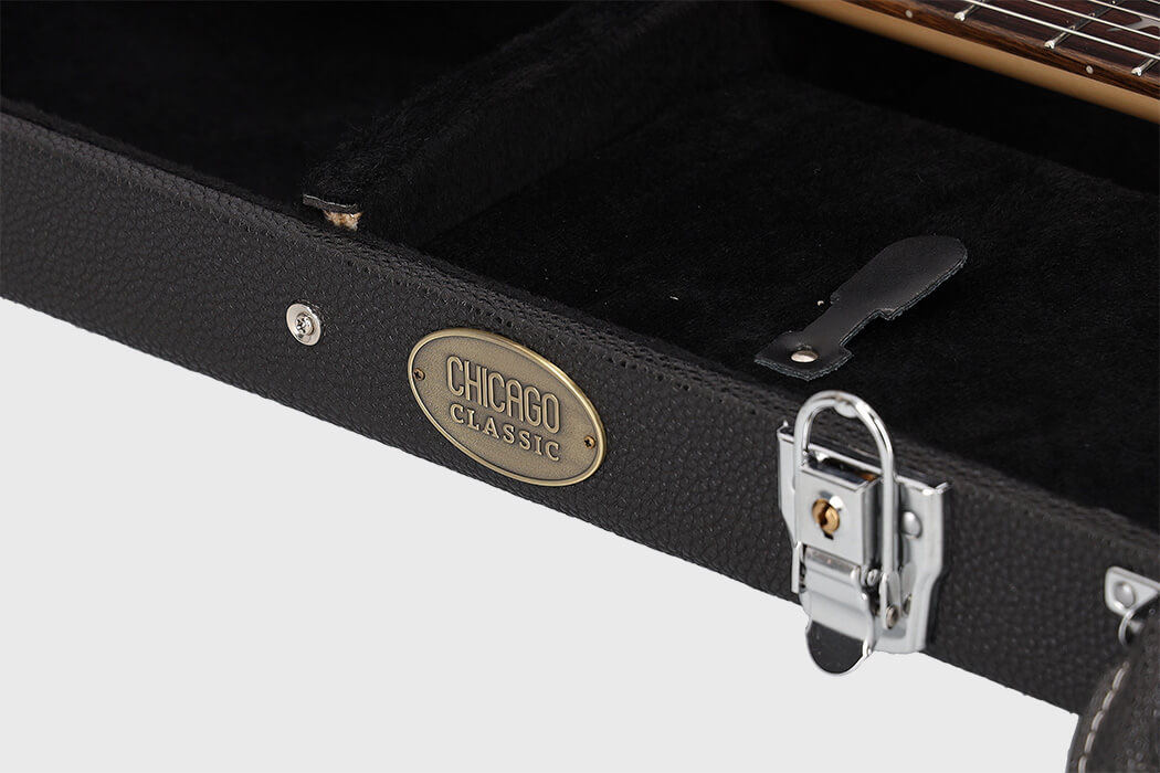 Image of Chicago classic e gitarre rechteckkoffer schwarz 4 grau 1050x700