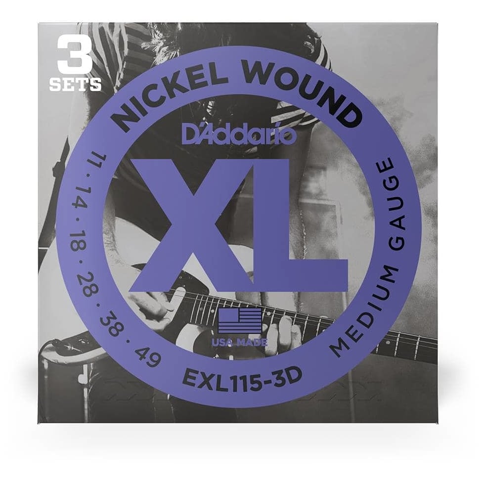 D’Addario - D’Addario EXL115-3D - XL Electric Nickel Wound 3er Pack 011-049