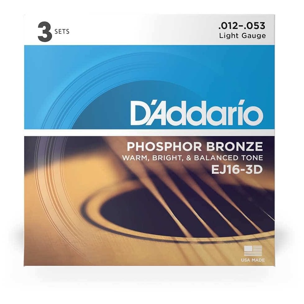D’Addario - D’Addario EJ16-3D - Acoustic Phosphor Bronze 3er Pack 012-053 - 1