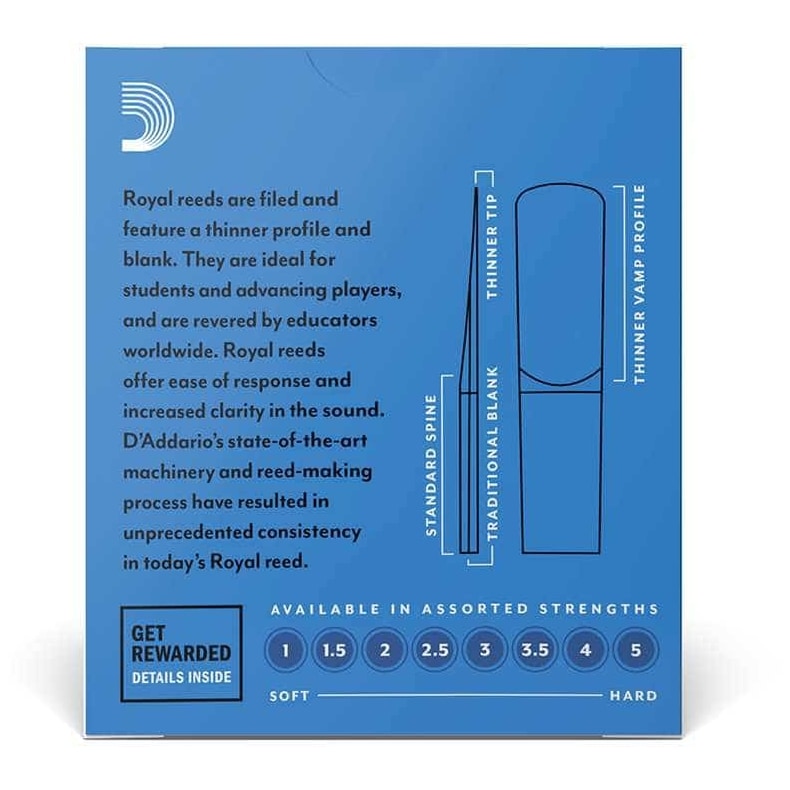 D’Addario Woodwinds - D’Addario Woodwinds Royal - Alt Saxophone 2,0 - 10er Pack - 3