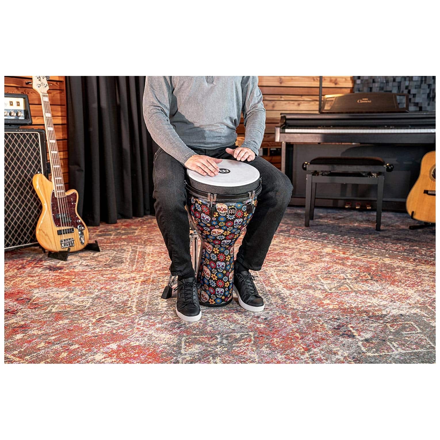Meinl Percussion - Meinl Percussion JD12DA 12 Jumbo Djembe, Day Of The Dead - 7