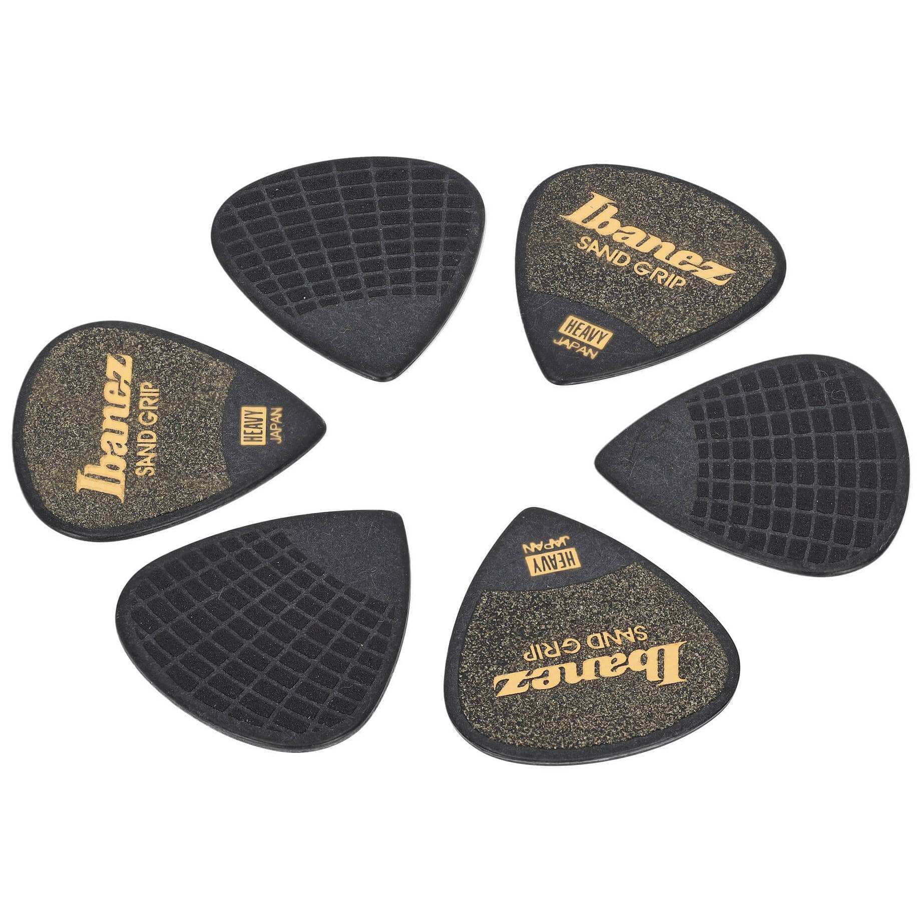Ibanez PPA16HSG-BK Plektren 1,0mm Sand Grip 6 Stück Heavy Black