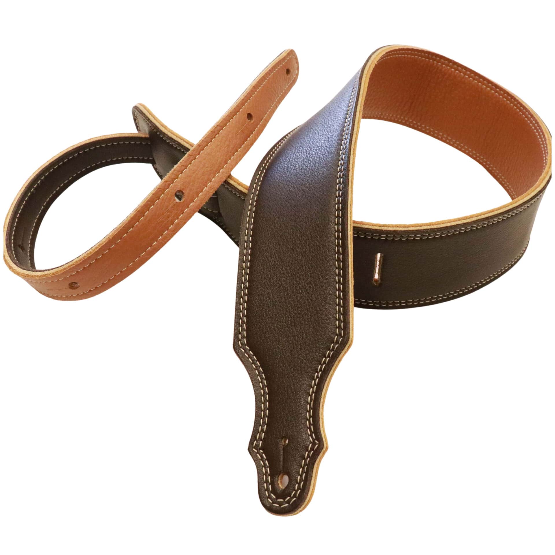  Chocolate/Gold Reversible Leather/Natural Stich