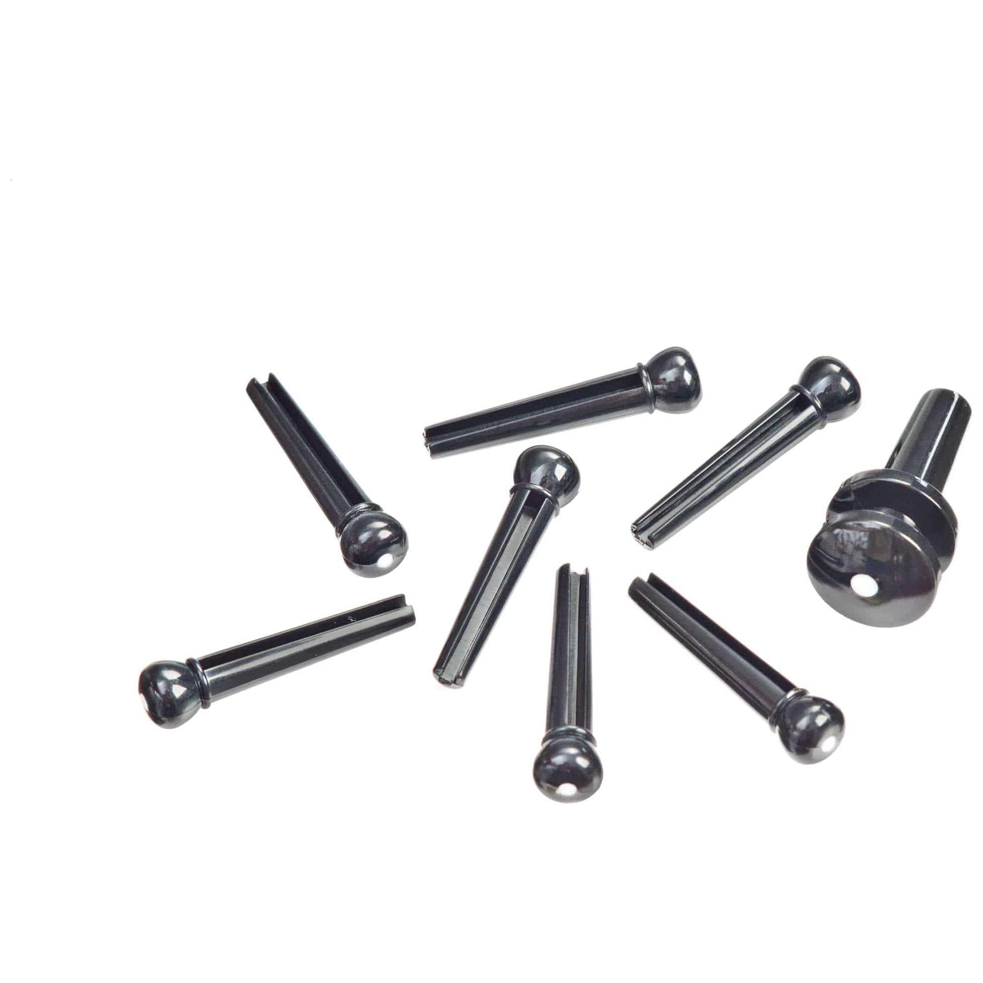 D’Addario - D’Addario PWPS10 - Bridge Pin Set, Ebony mit Ivory Dot