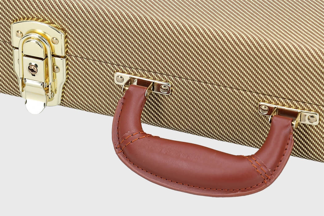 Image of Chicago classic e gitarren koffer tweed yellow 5 grau 1050x700