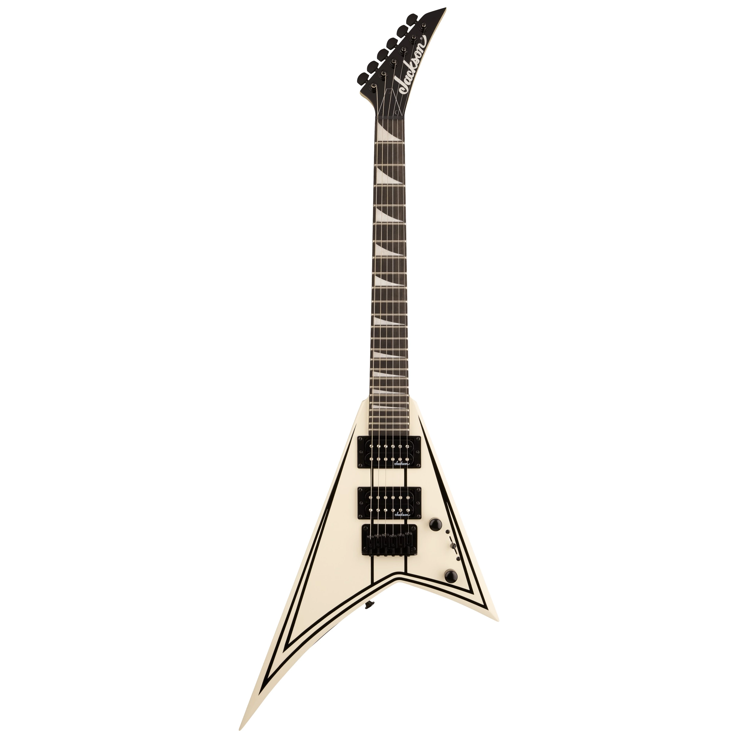 Jackson JS Series RR Minion JS1XM MN Snow White with Black Pin Stripes 2