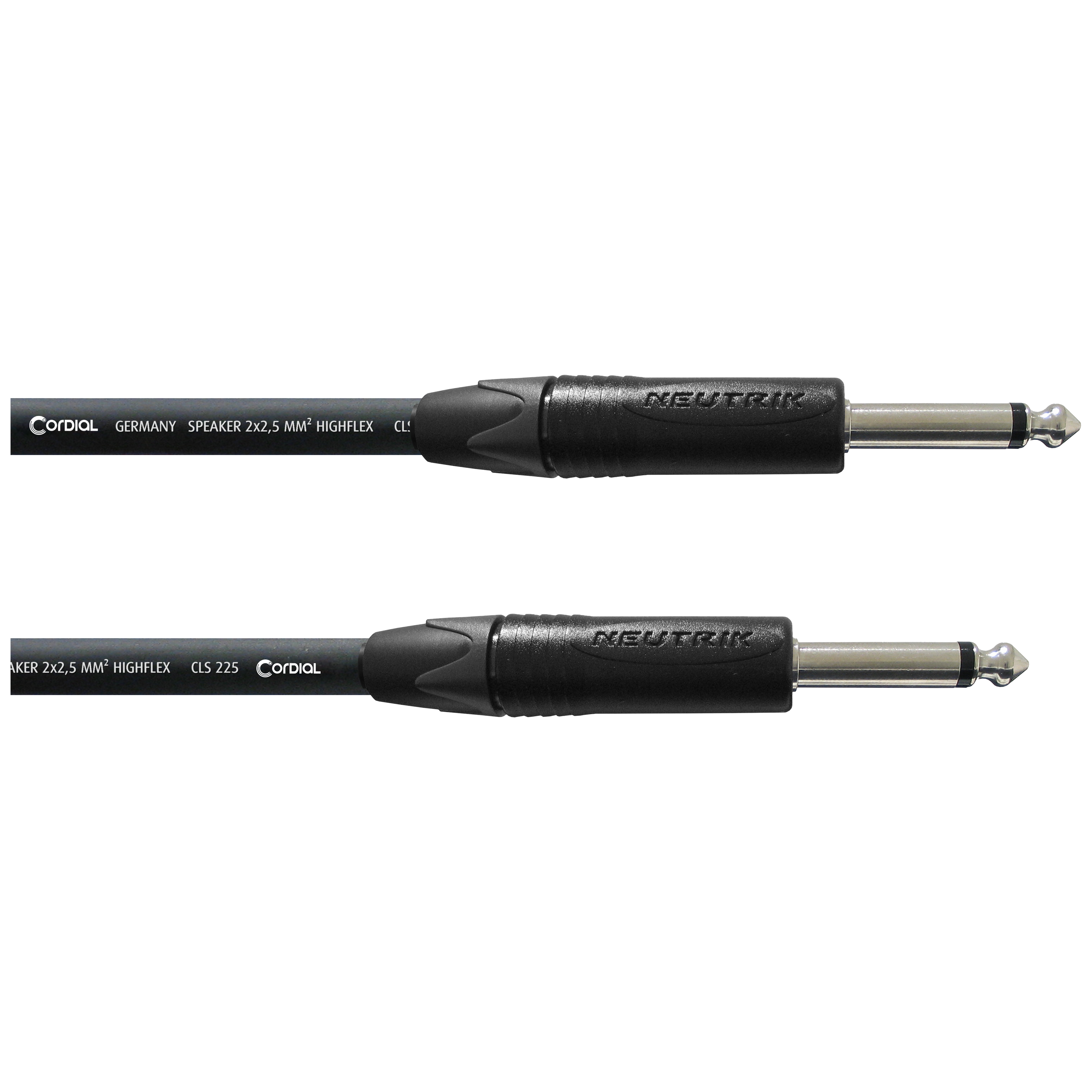 Cordial Lautsprecherkabel CPL 10 PP 25 - 10,0 m CLS 225,  NEUTRIK 2 x Klinke 6,3 mm mono schwarz