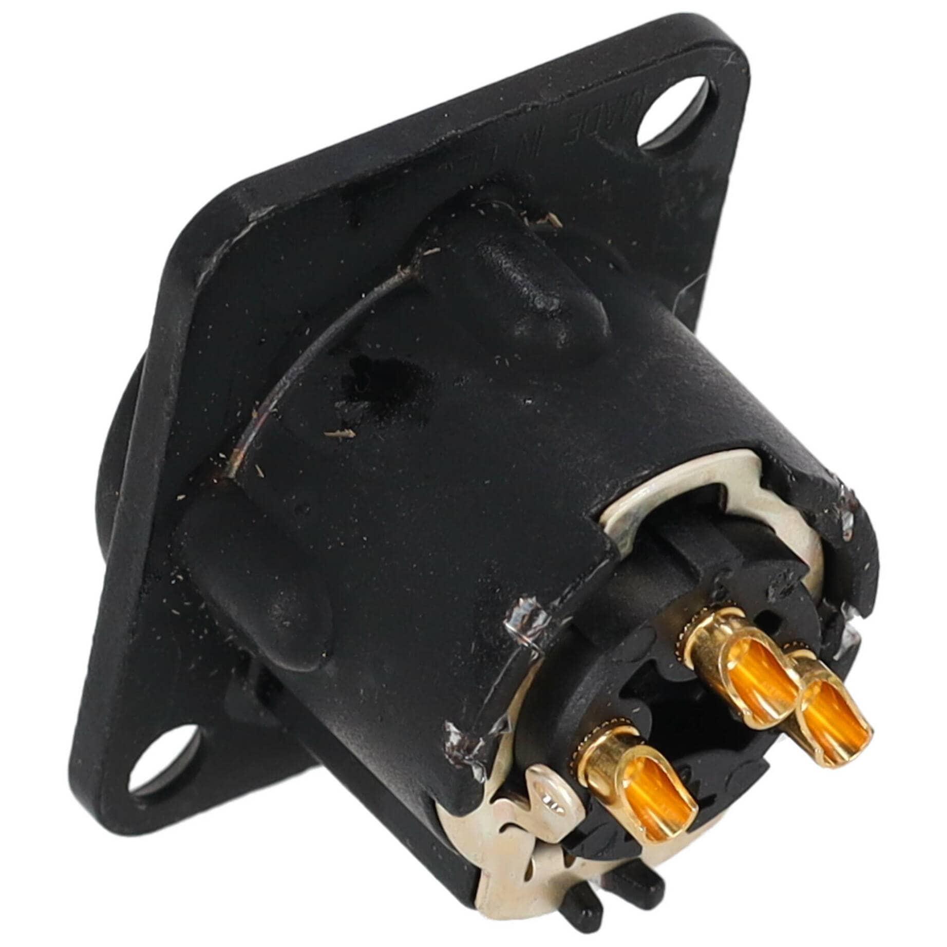 Neutrik NC3MD-LX-B XLR Einbaustecker 3-polig, schwarz, male 1