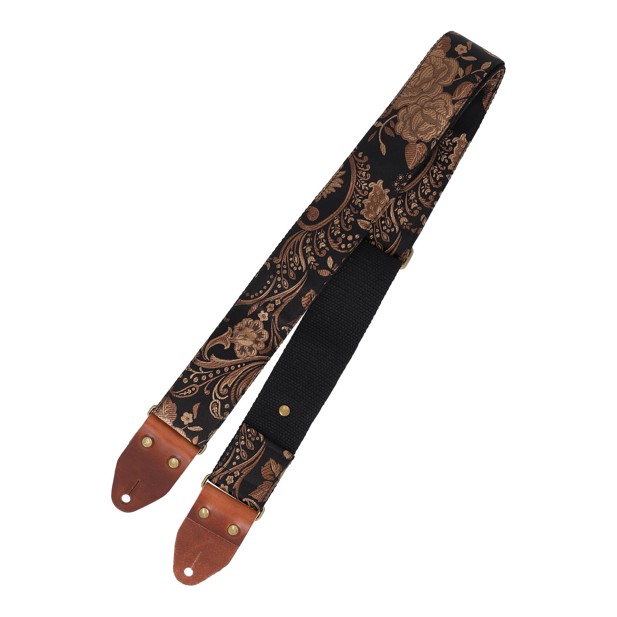 Image of Steyner straps luxury rose black 55 mm rotbraun messing 2