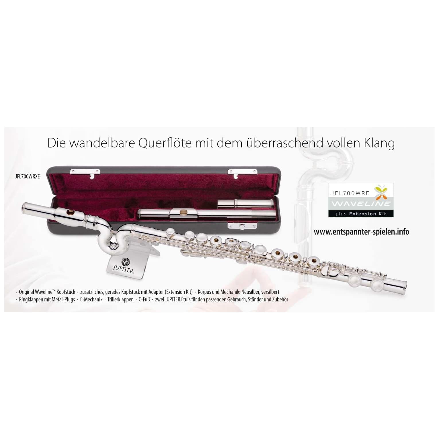 Jupiter - Jupiter JFL700WRXE Wave-Line Querflöte Bundle - 2