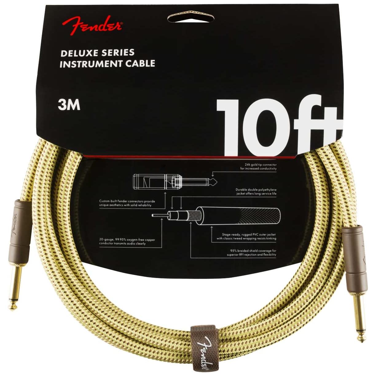 Fender - Fender Deluxe Series Instrumentenkabel - 3 Meter - Tweed - 0