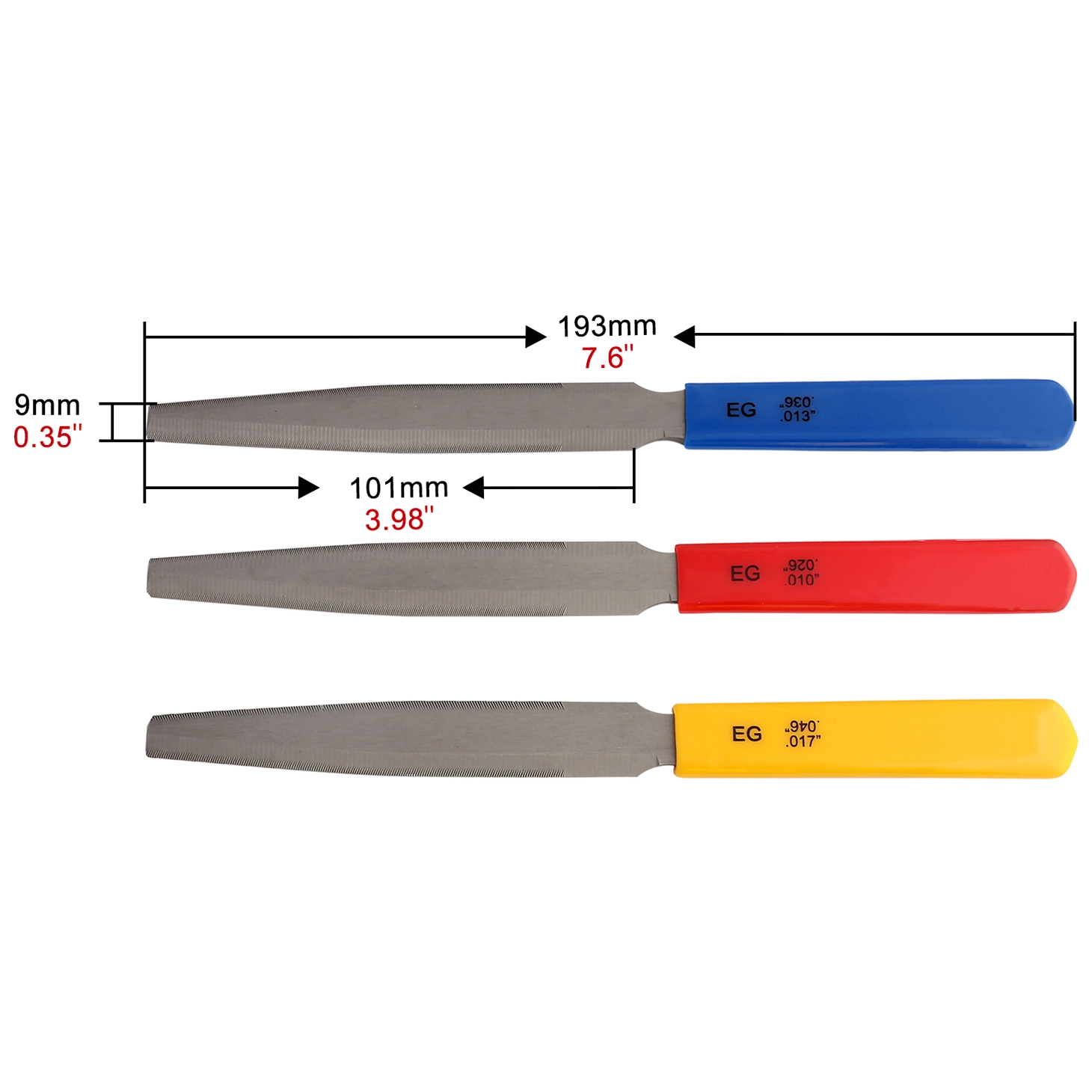 Redwood Nut & Bridge Slot File Set 4