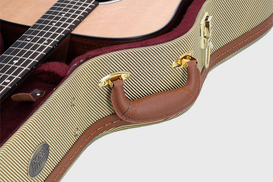 Image of Chicago classic holzkoffer dreadnought tweed 7 grau 1050x700